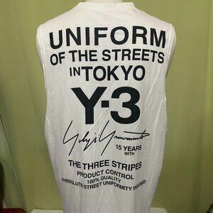 Y-3 15 Year Commemorative Sleeveless White T Shirt XL Yohji Yamamoto Uniform of